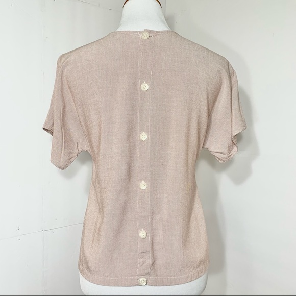 SOLD-Madewell Tie Front Button Back Pinstripe Blouse - Picture 2 of 9